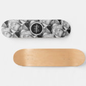 Pas Uw zwart-wit fotomodel monogram aan Persoonlijk Skateboard (Horizontaal)