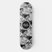 Pas Uw zwart-wit fotomodel monogram aan Persoonlijk Skateboard (Voorkant)