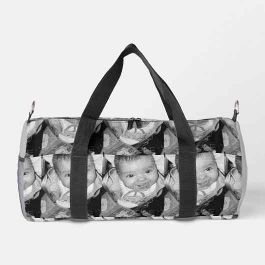 Pas Uw zwart-wit fotomodel monogram aan Plunjezak (Achterkant)