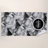 Pas Uw zwart-wit fotomodel monogram aan Strandlaken (Voorkant)