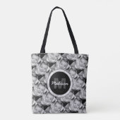 Pas Uw zwart-wit fotomodel monogram aan Tote Bag (Achterkant)