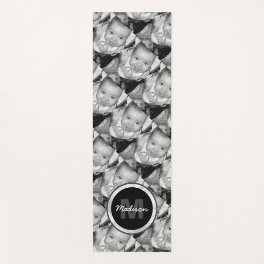 Pas Uw zwart-wit fotomodel monogram aan Yogamat (Voorkant)