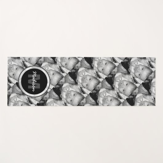 Pas Uw zwart-wit fotomodel monogram aan Yogamat (Voorkant (horizontaal))
