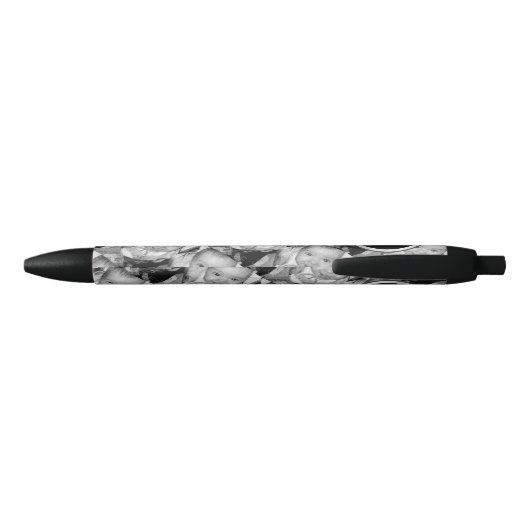 Pas Uw zwart-wit fotomodel monogram aan Zwarte Inkt Pen (Achterkant)
