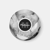 Pas uw zwart-wit fotoMonogram aan Magneet (Voorkant)