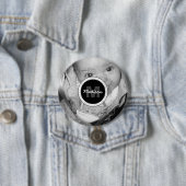 Pas uw zwart-wit fotoMonogram aan Ronde Button 7,6 Cm (In situ)