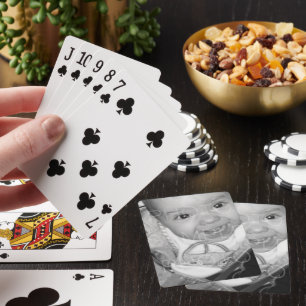 Pas Uw zwarte witte foto aan Pokerkaarten