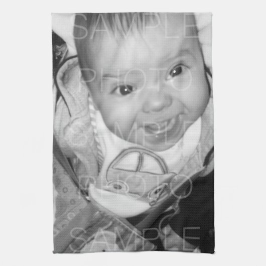 Pas Uw zwarte witte foto aan Theedoek (Verticaal)