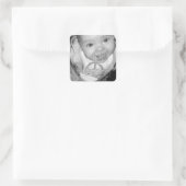 Pas Uw zwarte witte foto aan Vierkante Sticker (Tas)