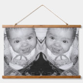 Pas uw zwarte witte foto horizontale kunst aan hangend wandkleed (Voorkant)