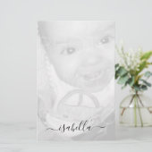 Pas Uw zwarte witte foto Monogram aan - naam Briefpapier (Staand voorkant)