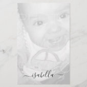 Pas Uw zwarte witte foto Monogram aan - naam Briefpapier (Voorkant)