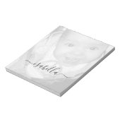 Pas Uw zwarte witte foto Monogram aan - naam Notitieblok (Linkerzijde)
