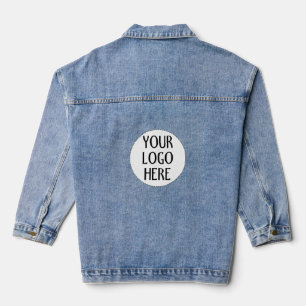 Pas uw zwarte witte logo aan denim jacket