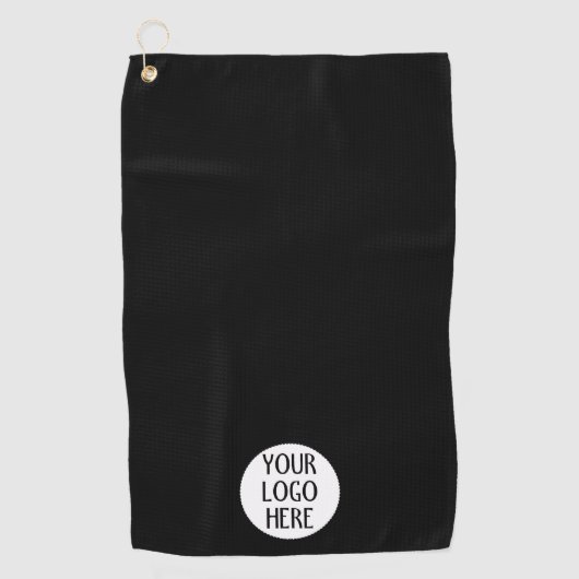 Pas uw zwarte witte logo aan golfhanddoek (Voorkant)