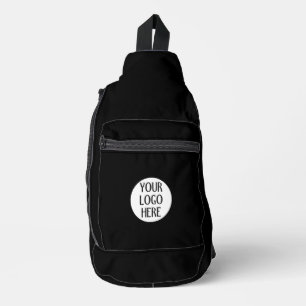 Pas uw zwarte witte logo aan sling bag