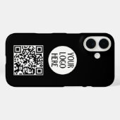 Pas Uw zwarte Witte logo van het QR-codebedrijf aa Case-Mate iPhone Case (Achterkant (horizontaal))
