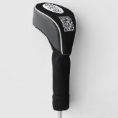 Pas Uw zwarte Witte logo van het QR-codebedrijf aa Golfheadcover (Schuin)