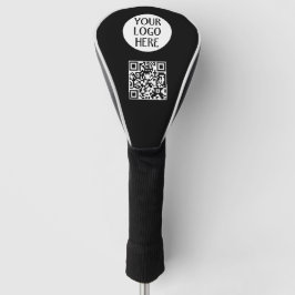 Pas Uw zwarte Witte logo van het QR-codebedrijf aa Golfheadcover