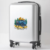 Pas vierwielaandrijving aan de bergen die roepen sticker (Koffer)