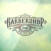Pas vintage barbershopbedrijf aan raamsticker (Vel 3)