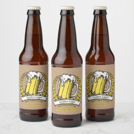 Pas Vintage Schets Bier Professioneel Aan Etiket