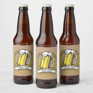 Pas Vintage Schets Bier Professioneel Aan Etiket