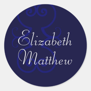Pas voornamen Elegant Blue Seal Sticker aan