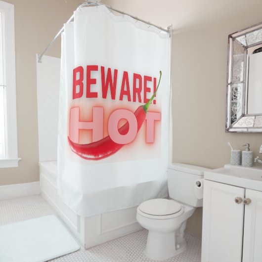 Pas warm op douchegordijn (In situ)