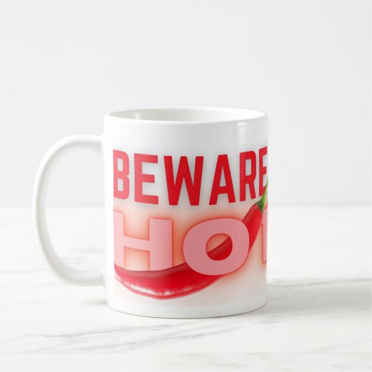 Pas warm op koffiemok (Links)