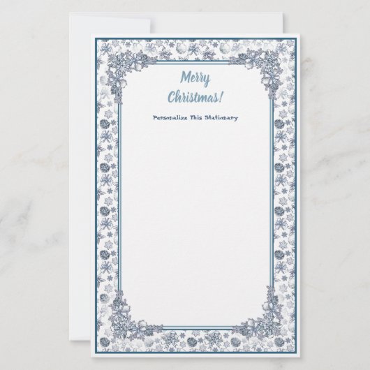 Pas White Silver Kerstmis aan Briefpapier (Voorkant)