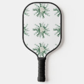 Pas Witte Rijen en Groene Eucalyptusbladeren aan Pickleball Paddle (Achterkant)
