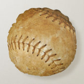 Pas  Witte Softball Witte stikken aan Rond Kussen (Voorkant)