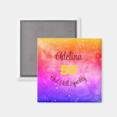 Pas Wrasnaam en leeftijd Roze Paarse Geel aan Magneet (Voorkant / Achterkant)