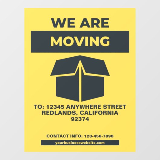 Pas Zakelijke Winkel Restaurant Verhuizing Voorzij Raamsticker (Vel)