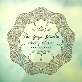 Pas zakelijke yoga-klasse aan voor persoonlijk geb raamsticker