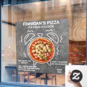 Pas zijn Pizza O Clock Pizza Restaurant aan Raamsticker (Cafe Raam)