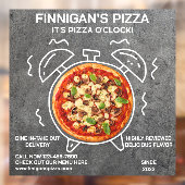 Pas zijn Pizza O Clock Pizza Restaurant aan Raamsticker (Vel 2)