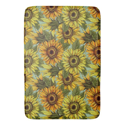 Pas Zonnebloem met de Achtergrond van de Sage van  Badmat (Voorkant Verticaal)