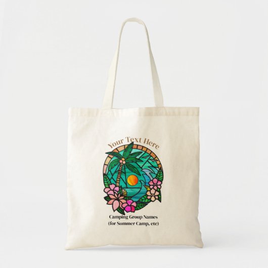 Pas zonsondergang over een oceaan met vogels en bo tote bag (Voorkant)