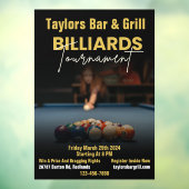 Pas zwarte moderne biljart toernooi bar aan raamsticker (Vel 3)