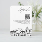 Pasadena bruiloft kleine details QR-code Informatiekaartje (Staand voorkant)