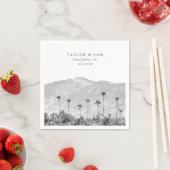 Pasadena bruiloft Palm Tree Mountain servetten (Insitu)