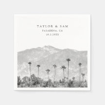 Pasadena bruiloft Palm Tree Mountain servetten