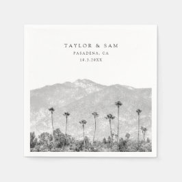 Pasadena bruiloft Palm Tree Mountain servetten