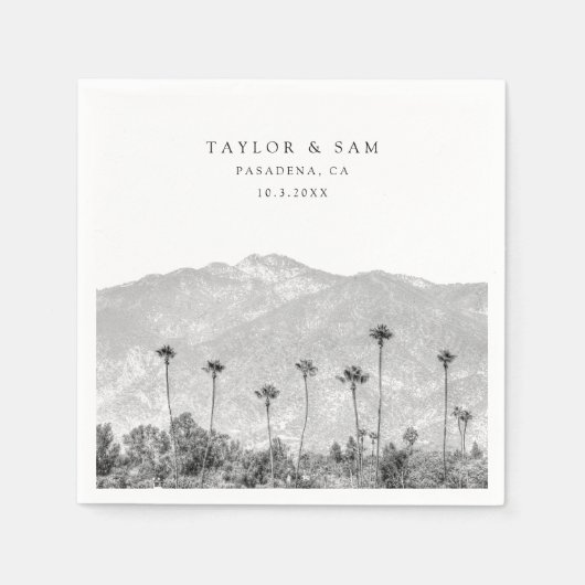 Pasadena bruiloft Palm Tree Mountain servetten (Voorkant)