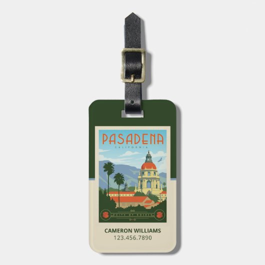 Pasadena, CA Bagagelabel (Voorkant verticaal)