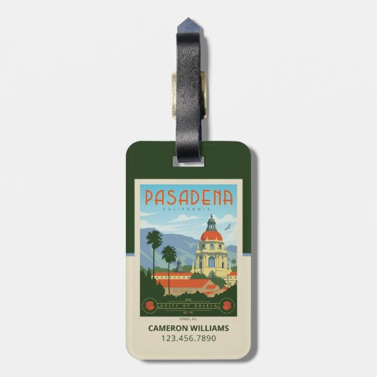 Pasadena, CA Bagagelabel (Achterkant verticaal)