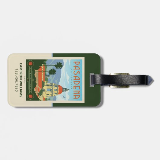 Pasadena, CA Bagagelabel (Achterkant horizontaal)