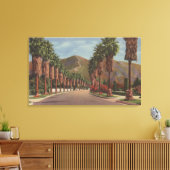 Pasadena, CA - Residental Street Scene & Palms Canvas Afdruk (Insitu (Woonkamer))